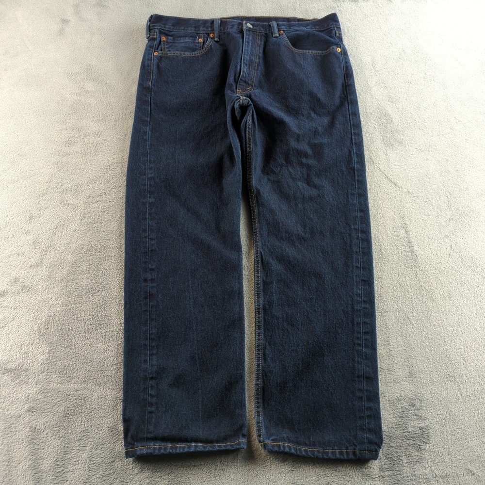 Levis Jeans 38x30 (Fits 36x30) Blue Dark Wash 505 Straight Denim Cotton‎ Pants